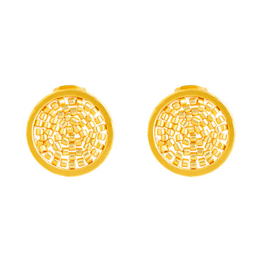 Aretes Upsala Dorado Circulo Chico Poste Dorado